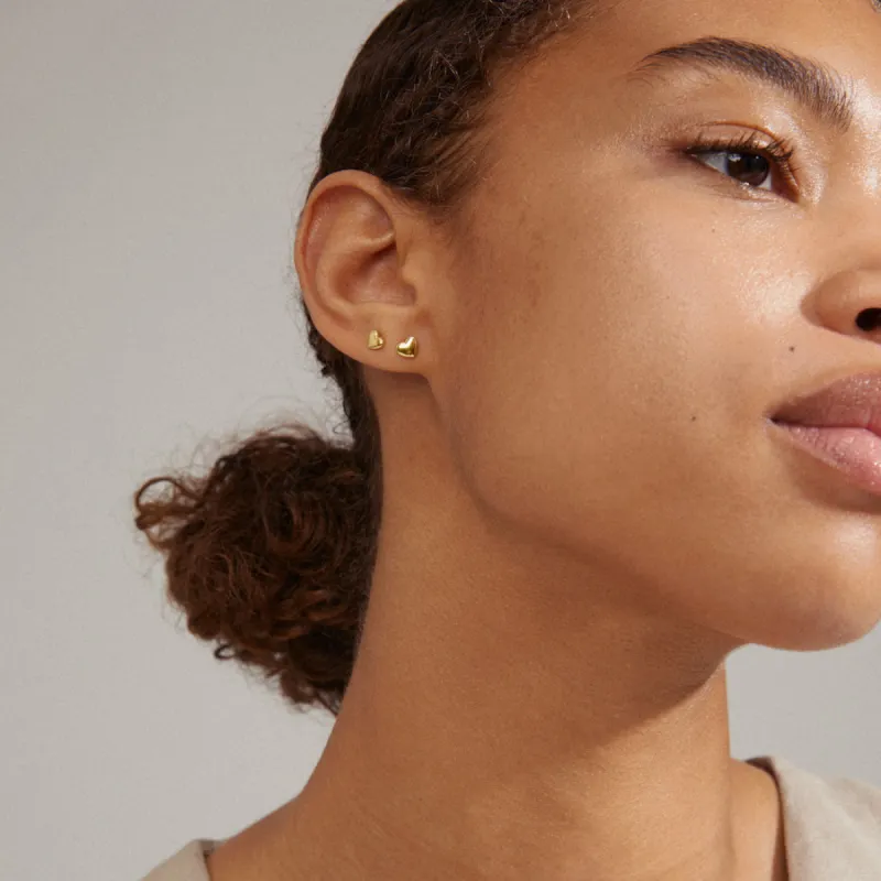 Pilgrim Afroditte Recycled Heart Earrings 2-In-1 Set - Gold Plated sold by Shine On