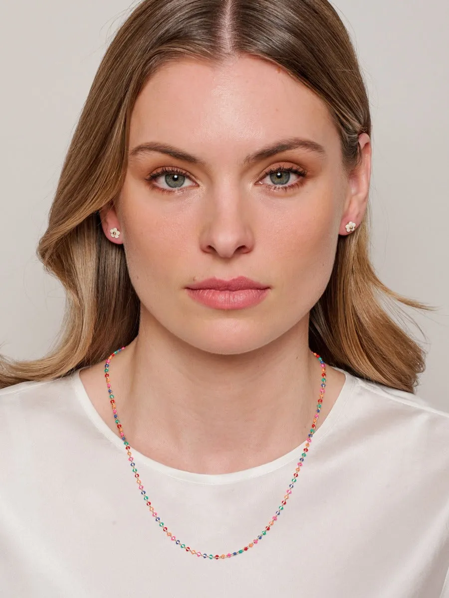 Tiger Tree Flower Button Stud White sold by Shine On product image thumbnail 2