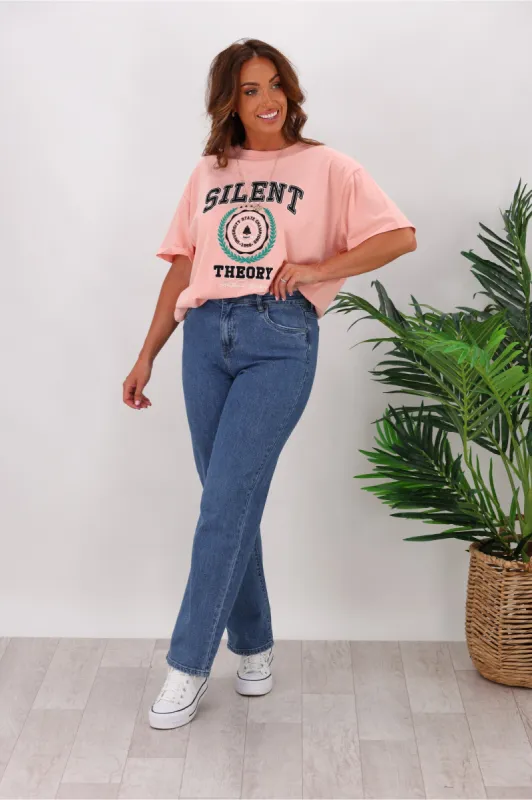 Silent Theory Mila Comfort Straight Jean Blue sold by Shine On