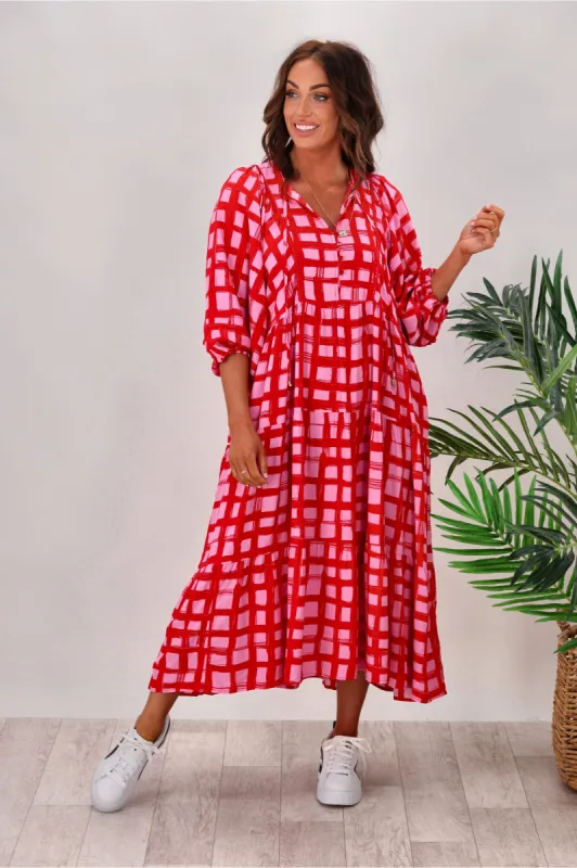 Boho Australia Eloise Dress Red sold by Shine On