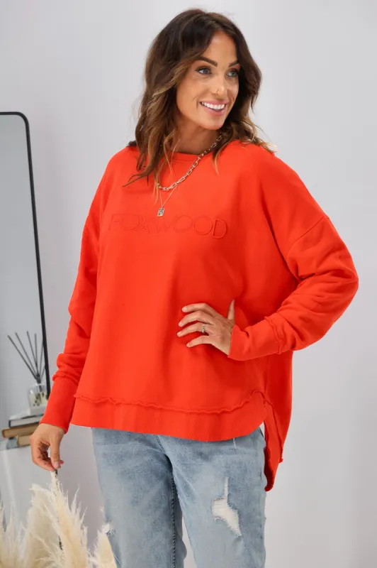 Foxwood Simplified Crew Bright Red sold by Shine On