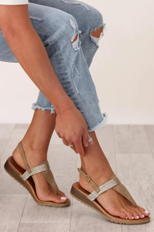 Laguna Quays Fawa Sandal Taupe Stone sold by Shine On