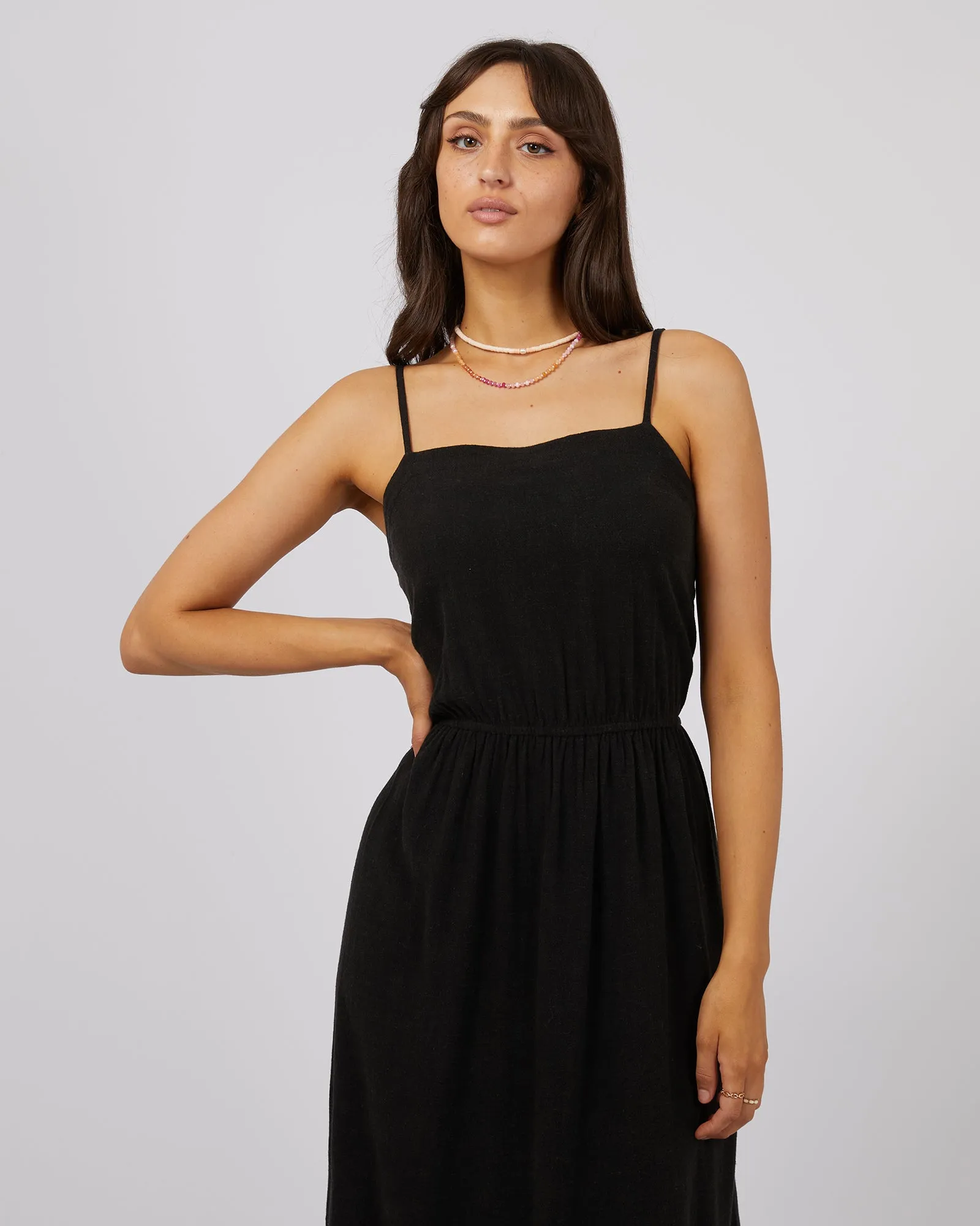 All About Eve Luxe Linen Maxi Dress Black sold by Shine On product image thumbnail 4
