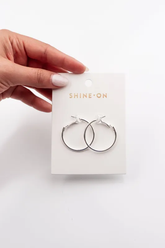 Shine On Label Small Hoop Silver sold by Shine On