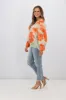 Fria Ava Cloud Print Blouson Sleeve Blouse Tangerine sold by Shine On