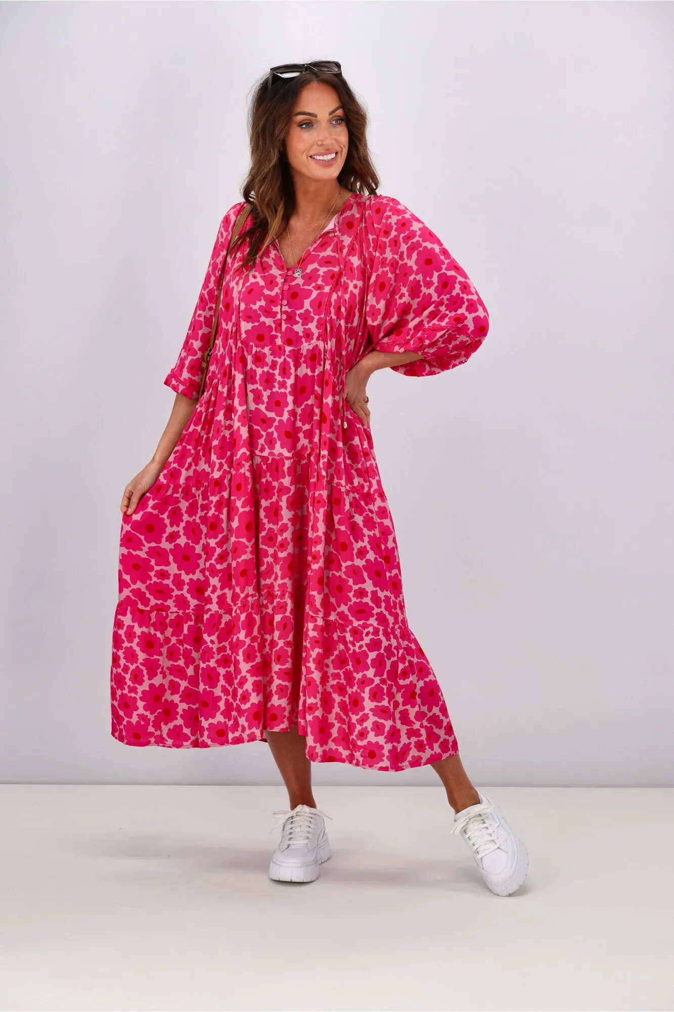 Sunday Boho Camilla Dress Pink Floral sold by Shine On