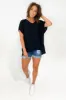 Shine On Label Essential Drape V Neck Top Black sold by Shine On
