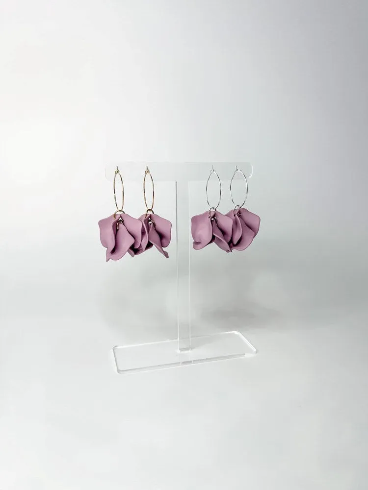 Willow Collective Peony Hoops Mauve Silver sold by Shine On