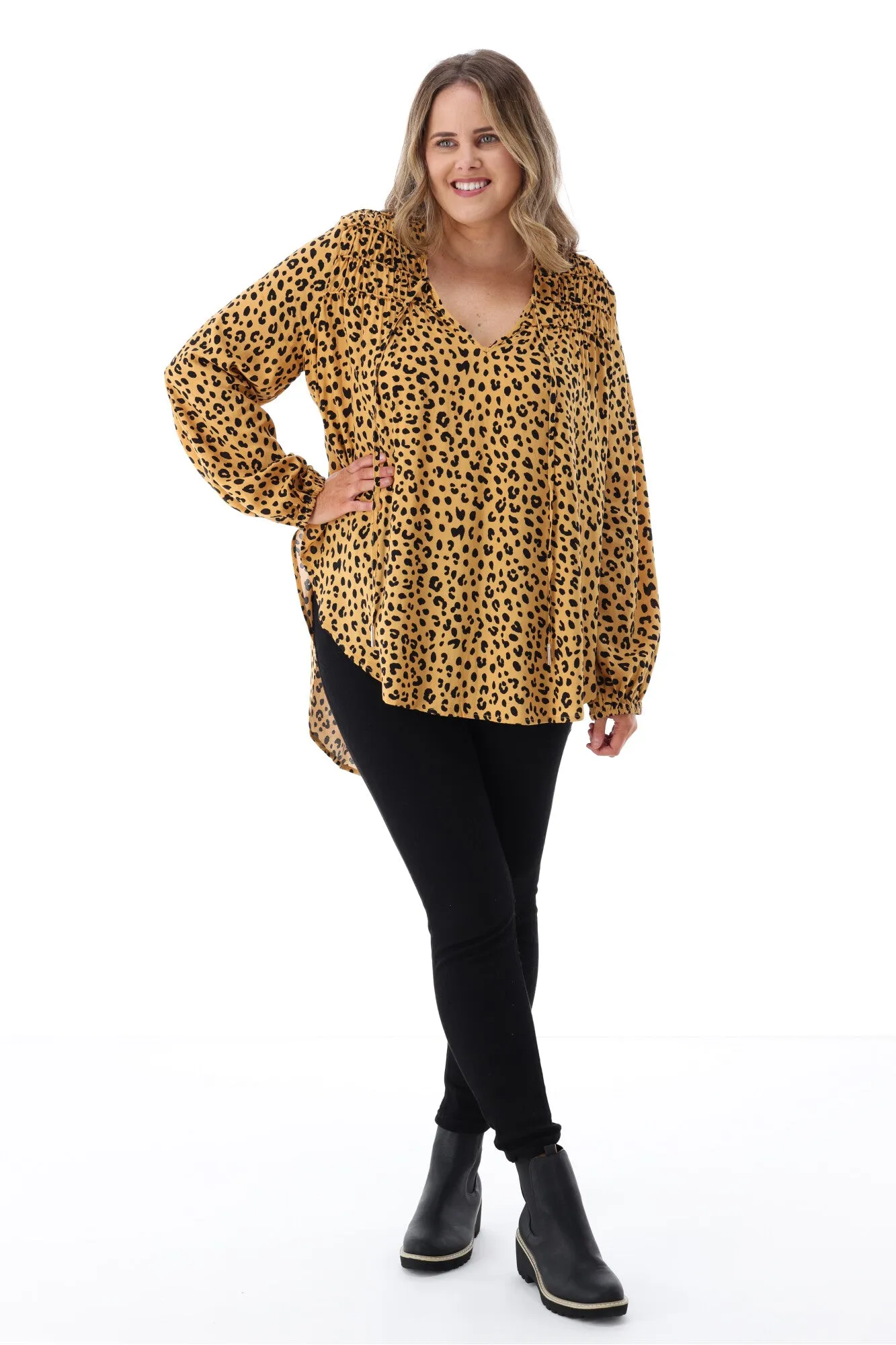 Iris Maxi Tie Front Top Leopard sold by Shine On product image thumbnail 5