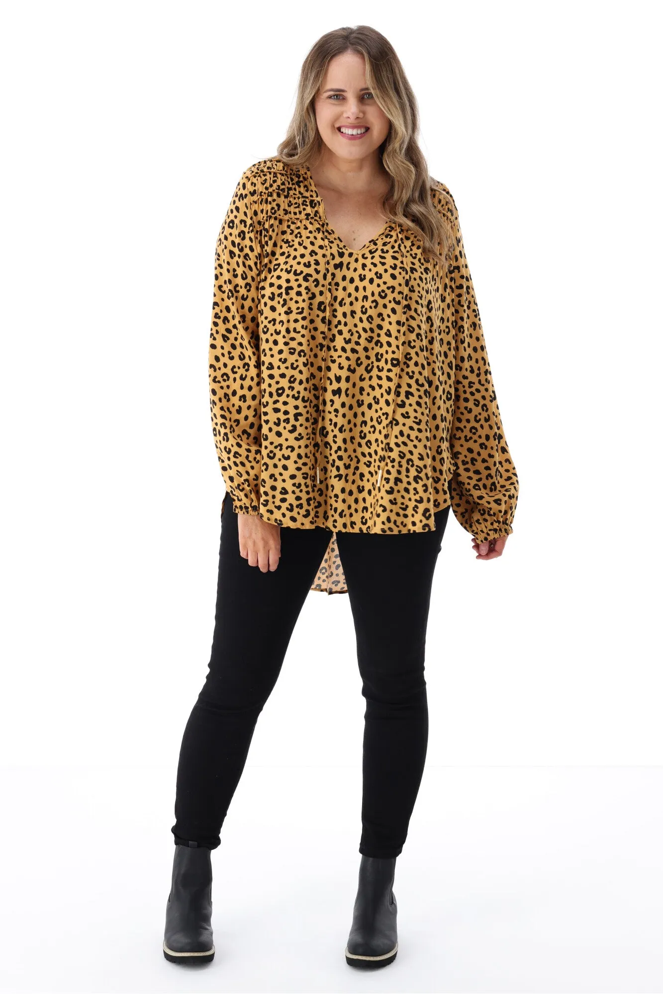 Iris Maxi Tie Front Top Leopard sold by Shine On product image thumbnail 3