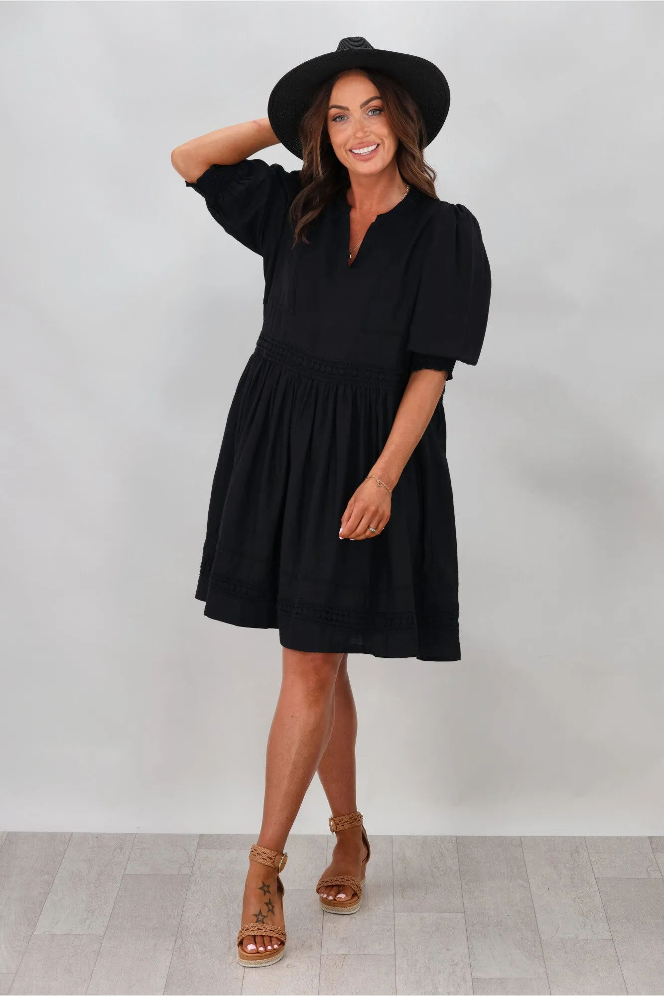 Elm Market Dress Black sold by Shine On