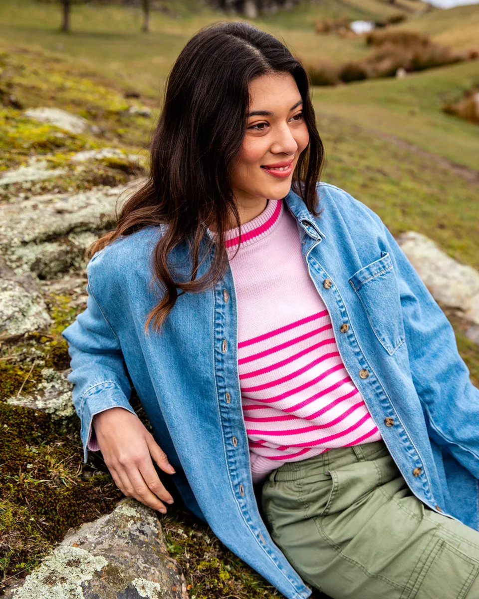 Elm Penny Stripe Knit Powder Pink sold by Shine On product image thumbnail 3