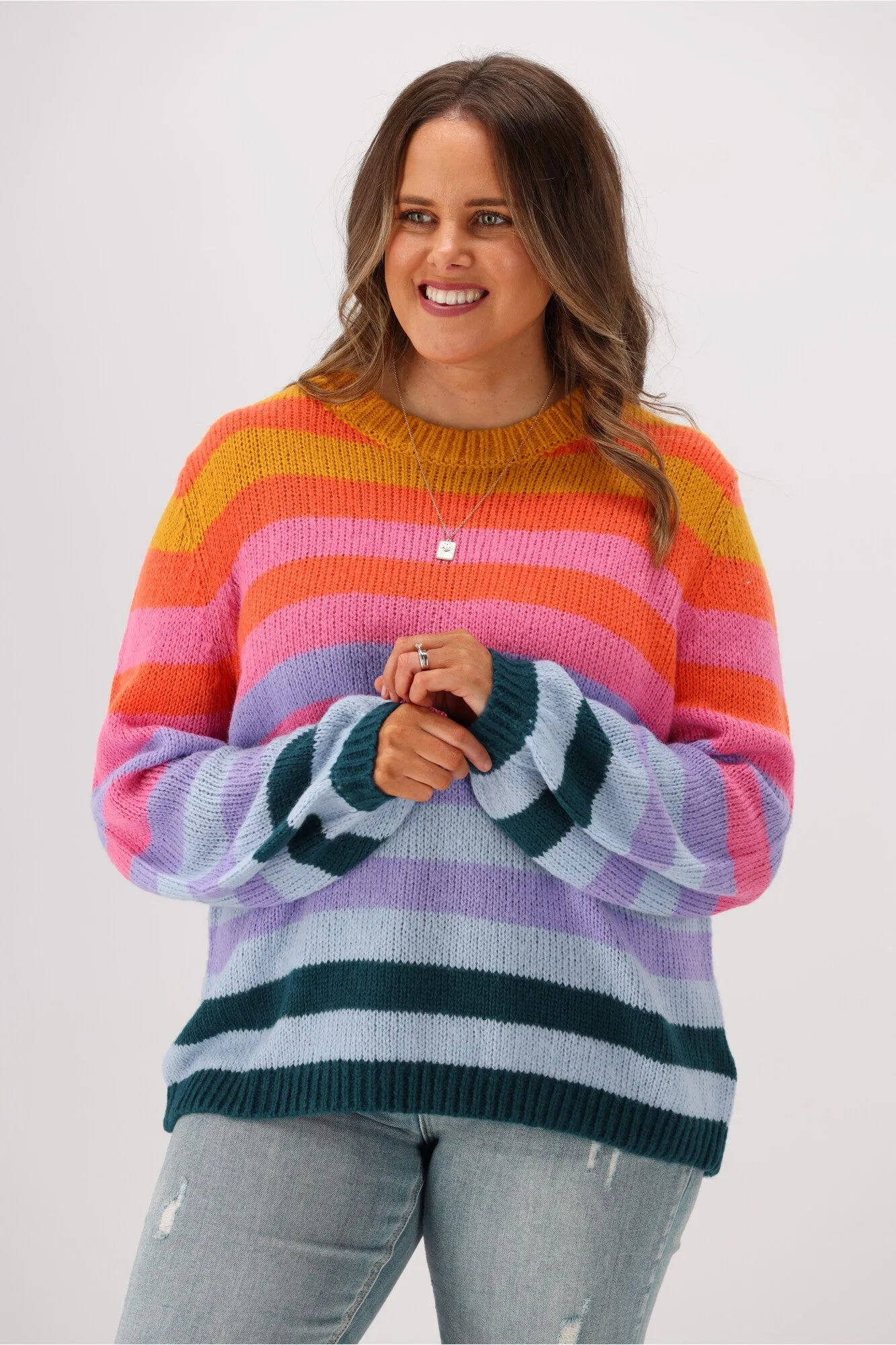 Sugarhill Brighton Essie Jumper Rainbow Stripe Multi sold by Shine On product image thumbnail 4
