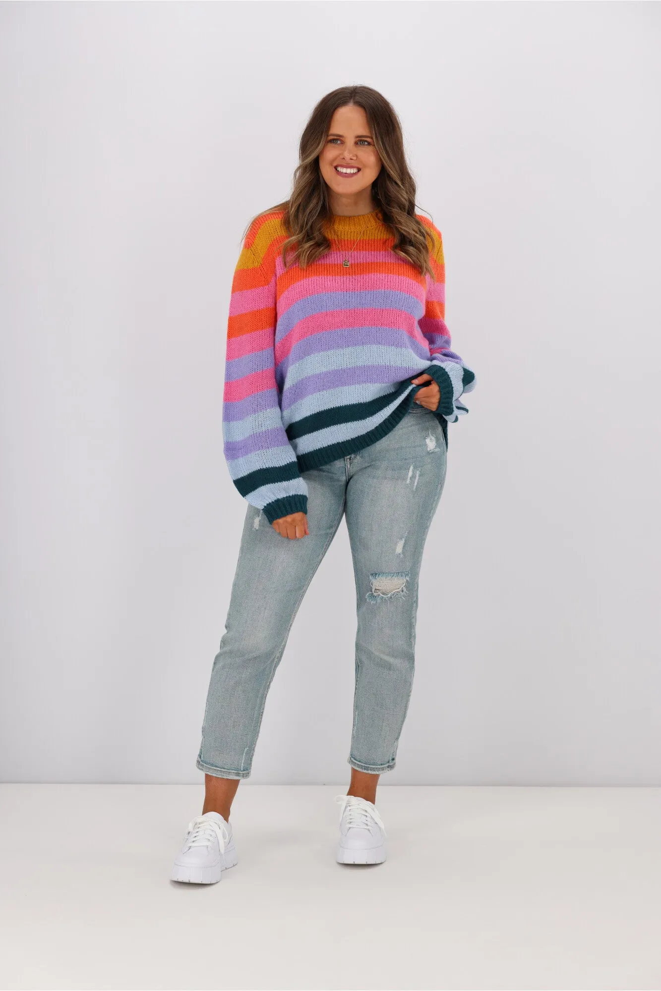 Sugarhill Brighton Essie Jumper Rainbow Stripe Multi sold by Shine On product image thumbnail 3