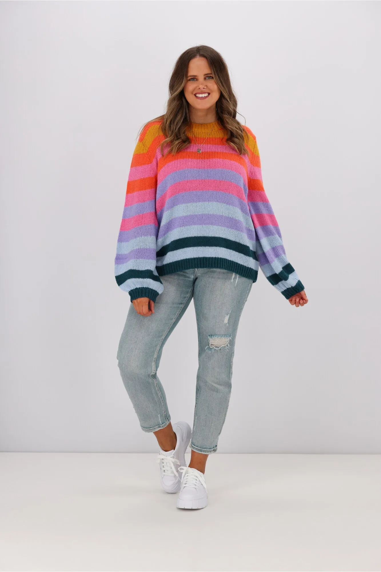 Sugarhill Brighton Essie Jumper Rainbow Stripe Multi sold by Shine On product image thumbnail 5