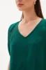 Tirelli V Neck Bishop Sleeve Top Emerald Green sold by Shine On
