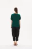 Tirelli V Neck Bishop Sleeve Top Emerald Green sold by Shine On