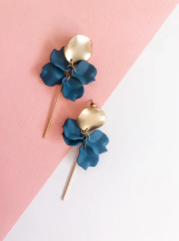 Willow Collective Petite Petals Silver Navy sold by Shine On