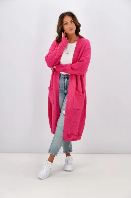 New U Collection Ava Cardigan Hot Pink sold by Shine On