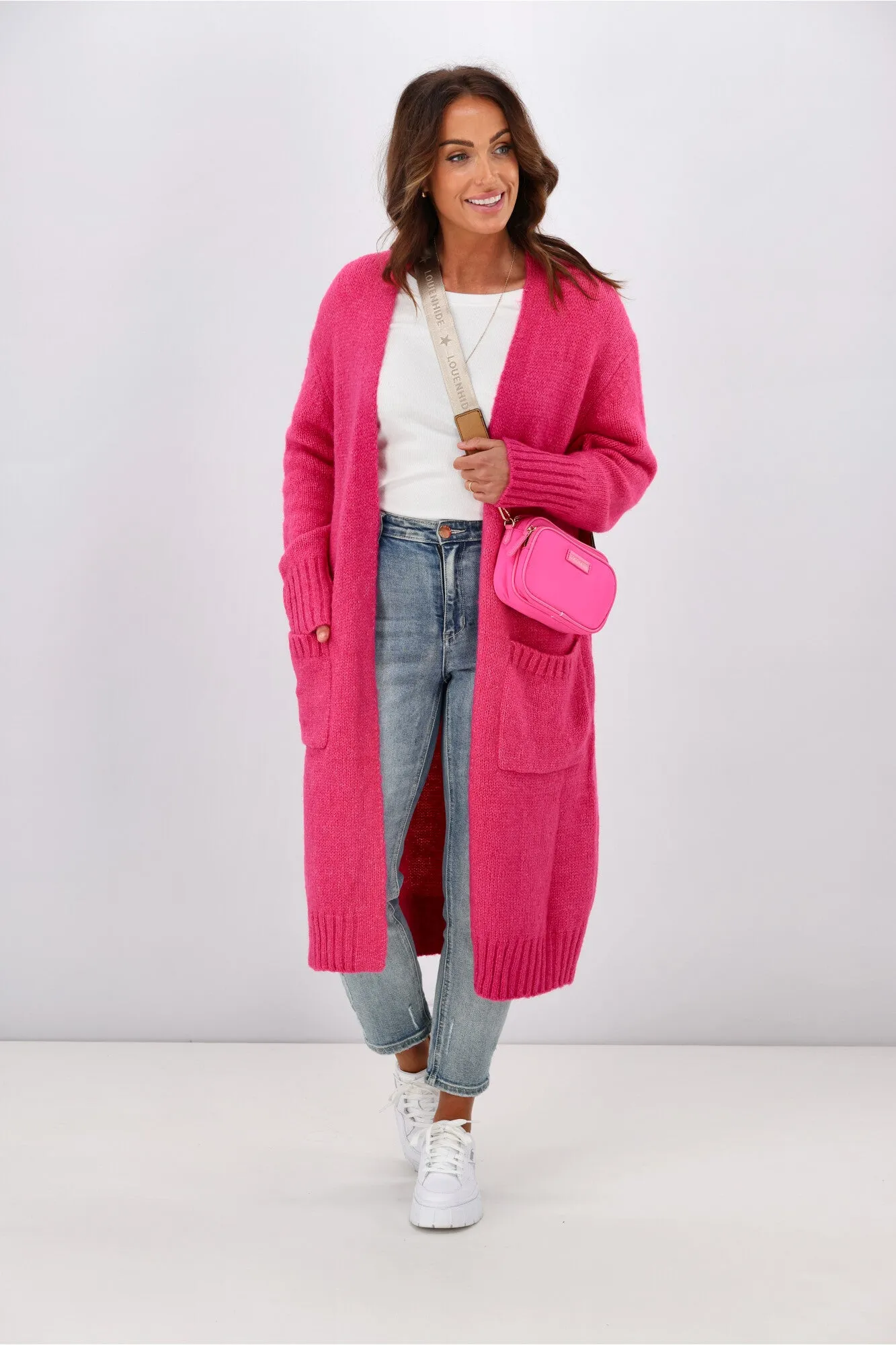 New U Collection Ava Cardigan Hot Pink sold by Shine On product image thumbnail 3