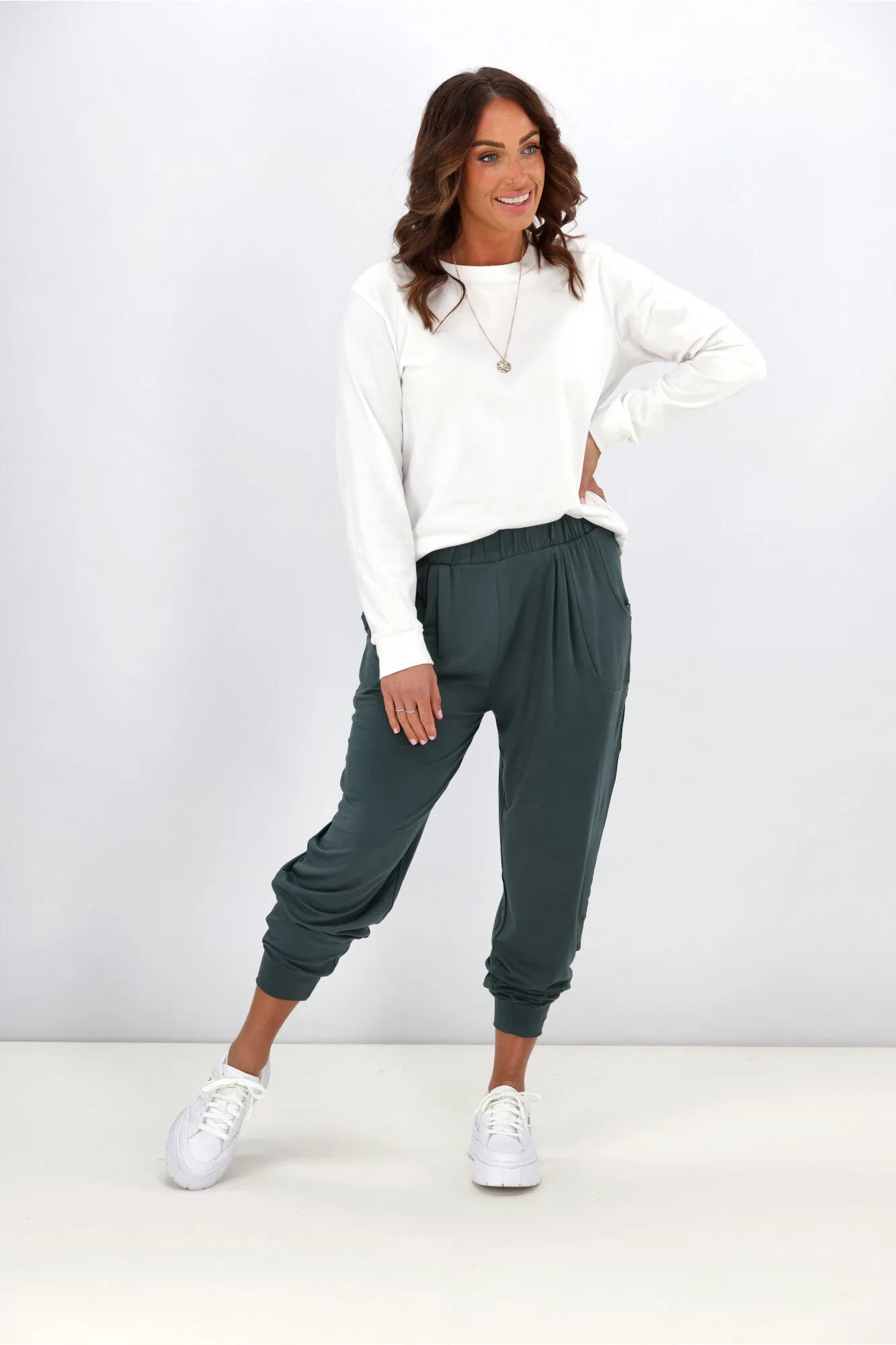 Betty Basics Paris Pant Dusty Green sold by Shine On product image thumbnail 2