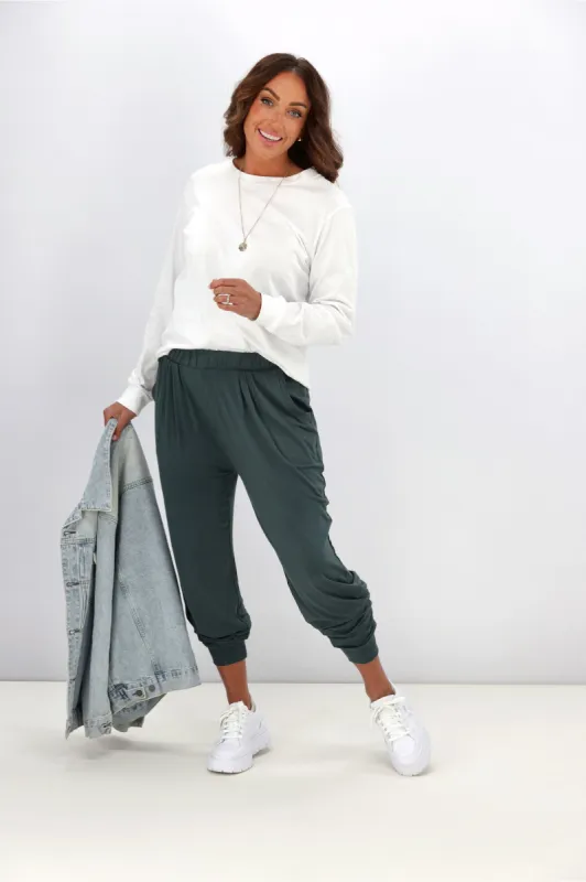 Betty Basics Paris Pant Dusty Green sold by Shine On