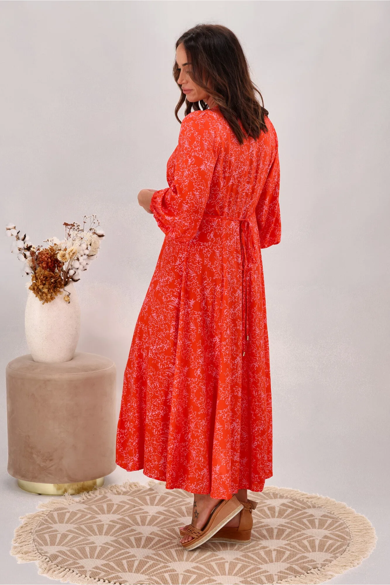 Fate Chateau Maxi Dress Pink Orange Delight sold by Shine On product image thumbnail 5