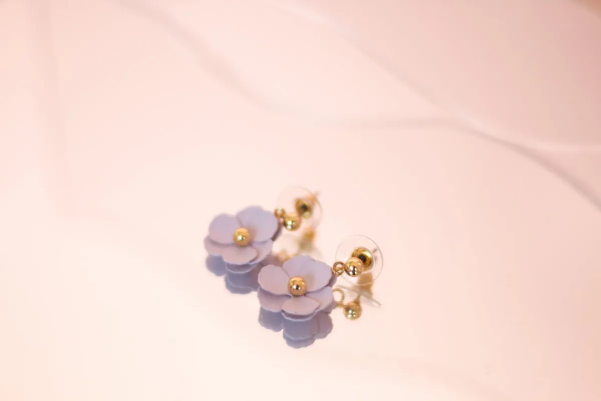 Willow Collective Blossom Studs Gold Mauve sold by Shine On