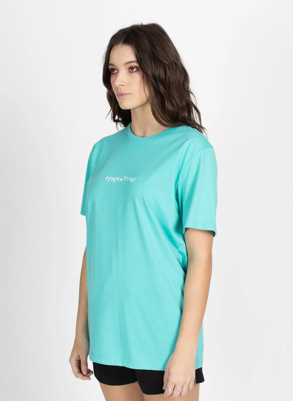 Federation Staple Tee Drawn Turq sold by Shine On product image thumbnail 3