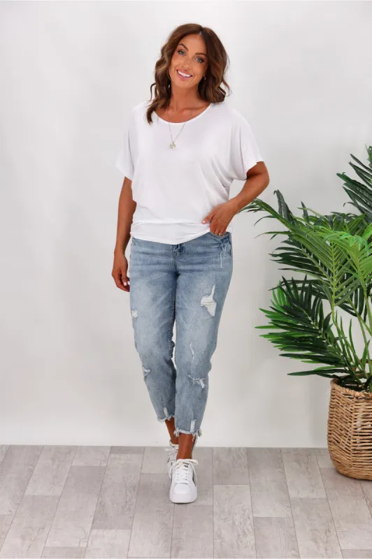 Betty Basics Maui Tee In White sold by Shine On