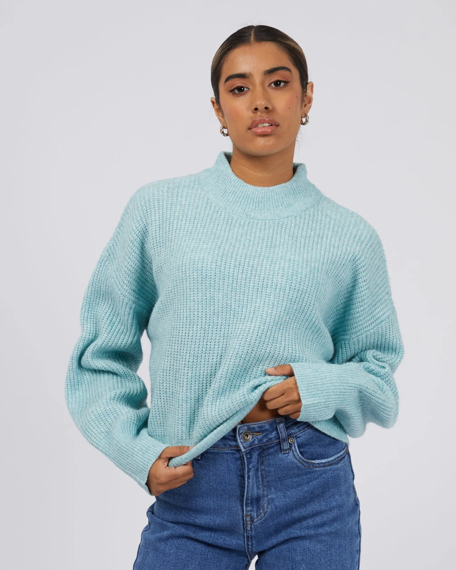 Silent Theory Eden Knit Jumper Seafoam sold by Shine On