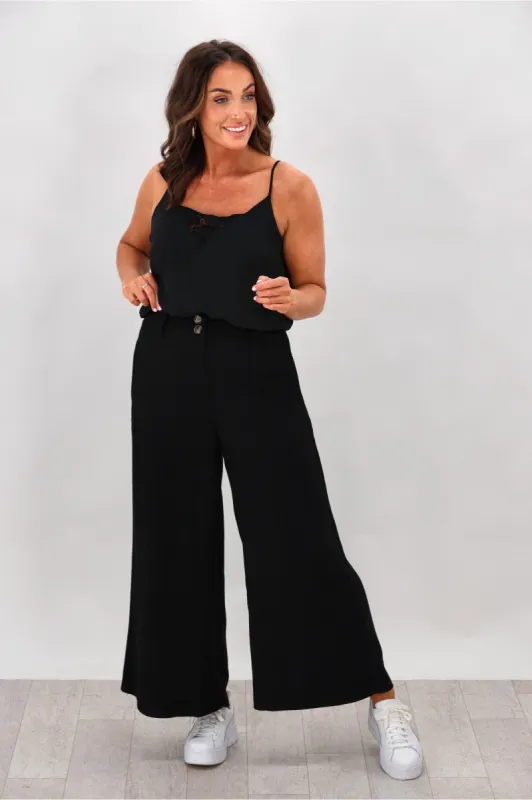 Iris Maxi Sarah Linen Pants Black sold by Shine On