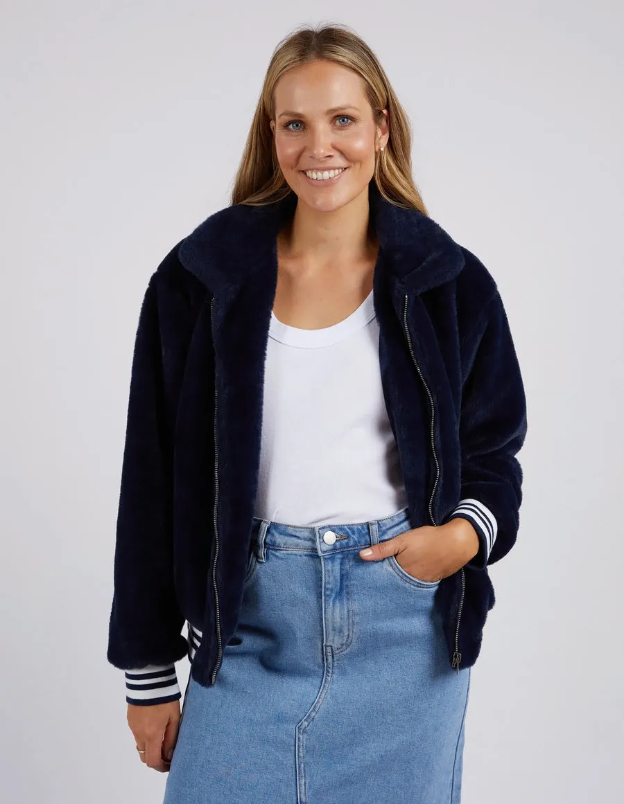 Foxwood Nora Bomber Jacket Navy sold by Shine On