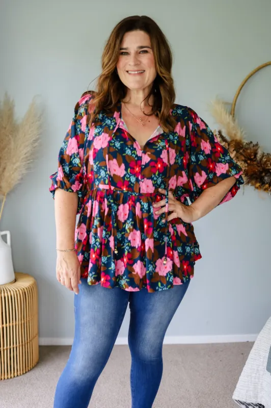 Sunday Boho Yvonne Top Winter Floral sold by Shine On