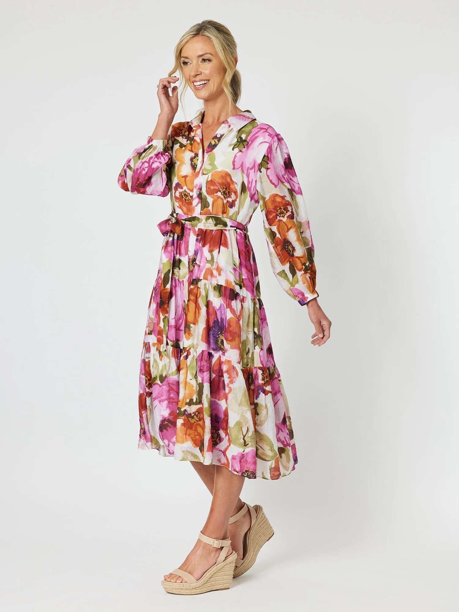 Gordon Smith Maui Floral Dress Berry sold by Shine On product image thumbnail 2