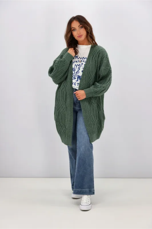 Betty Basics Venus Cardigan Moss made by Shine On