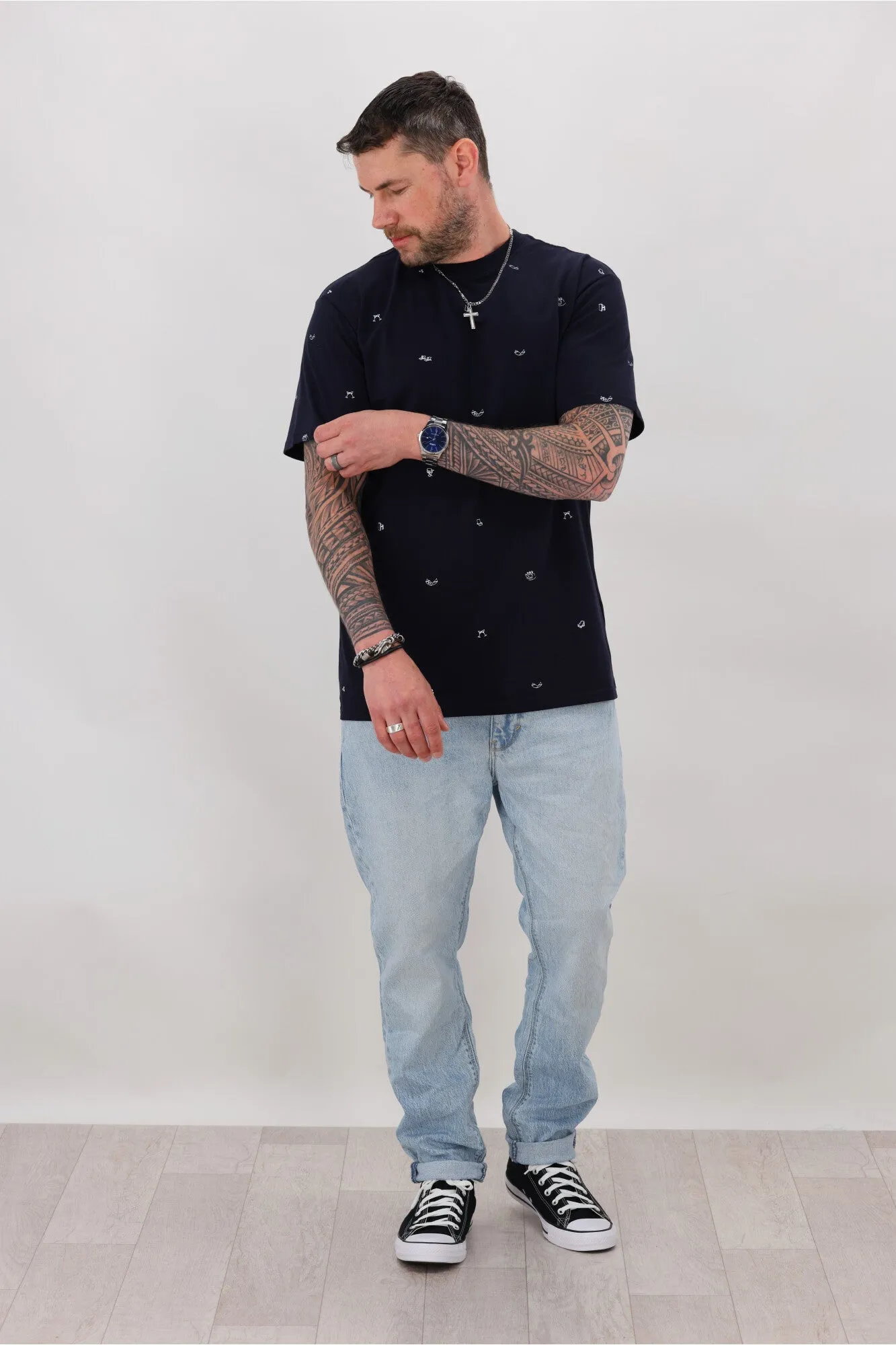 Huffer Mens Cheers Classic Tee Navy/White sold by Shine On product image thumbnail 2