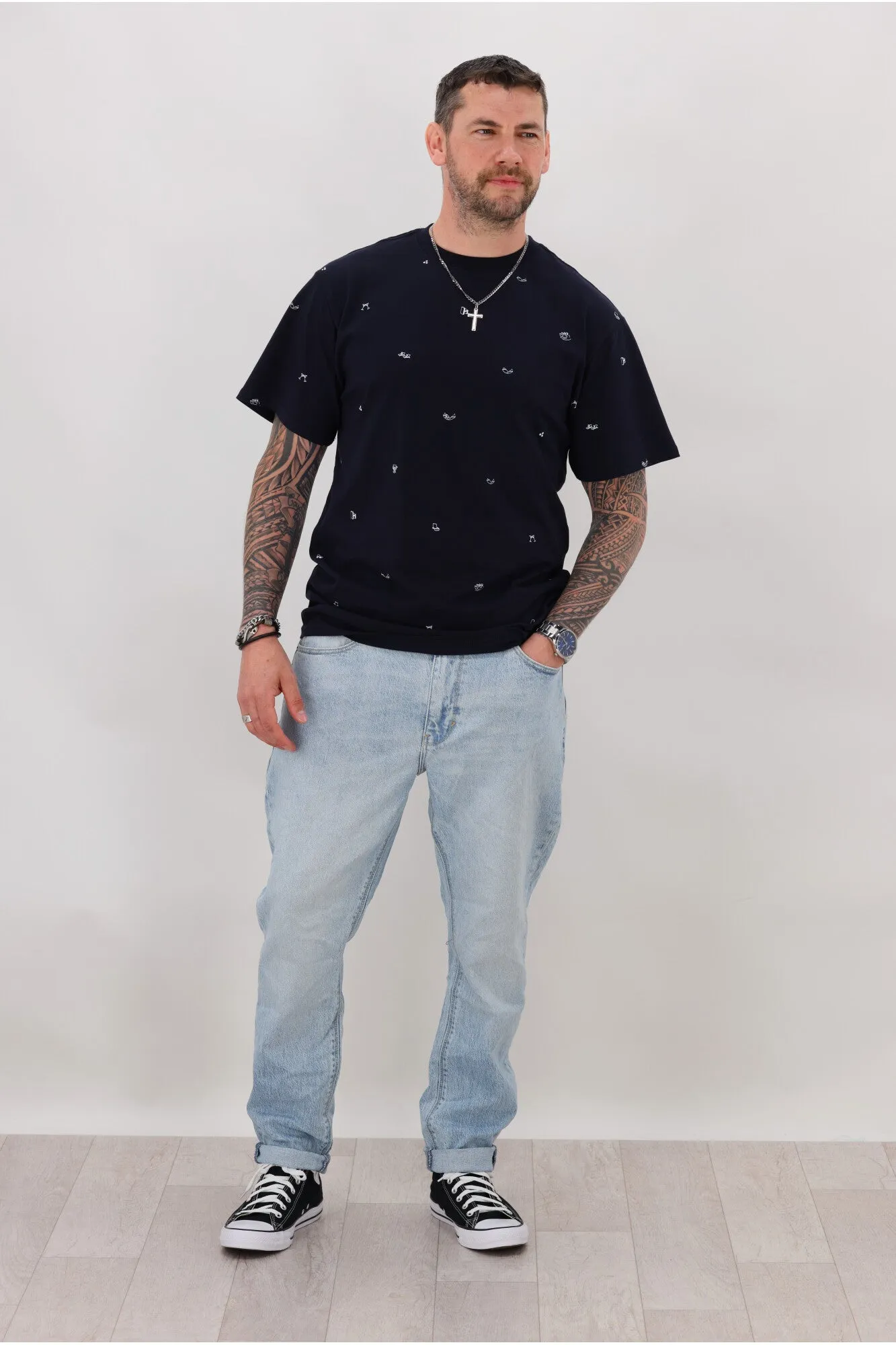 Huffer Mens Cheers Classic Tee Navy/White sold by Shine On product image thumbnail 3