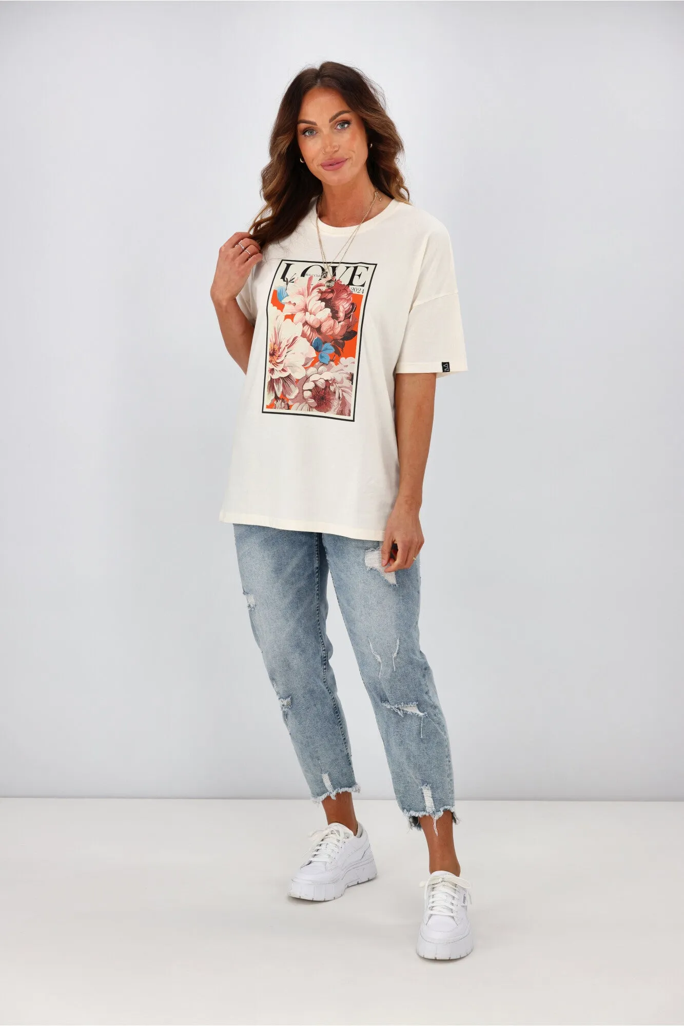 Rebel Club by Shine On Vogue Love Boyfriend Tee Off White sold by Shine On product image thumbnail 3