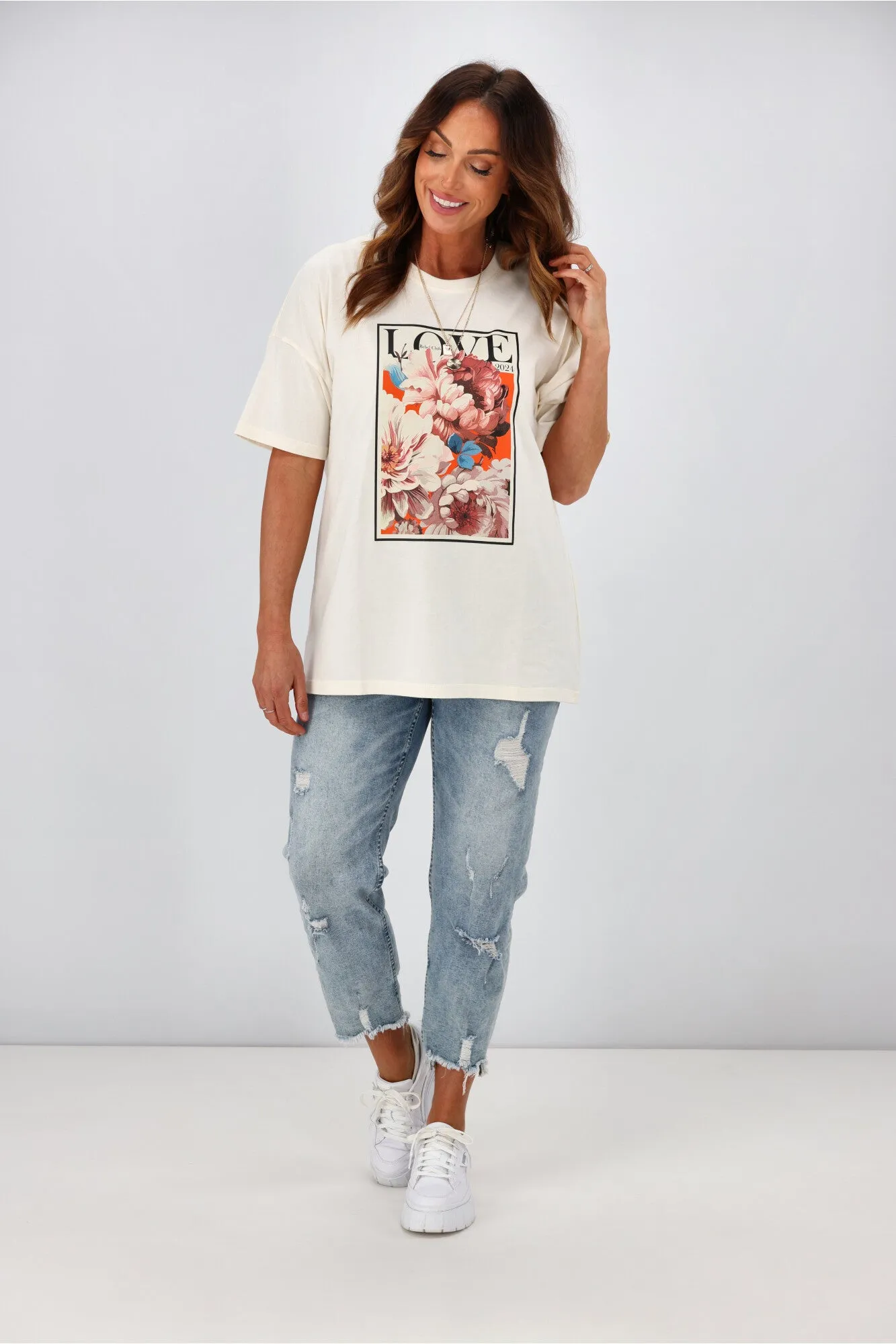 Rebel Club by Shine On Vogue Love Boyfriend Tee Off White sold by Shine On product image thumbnail 5