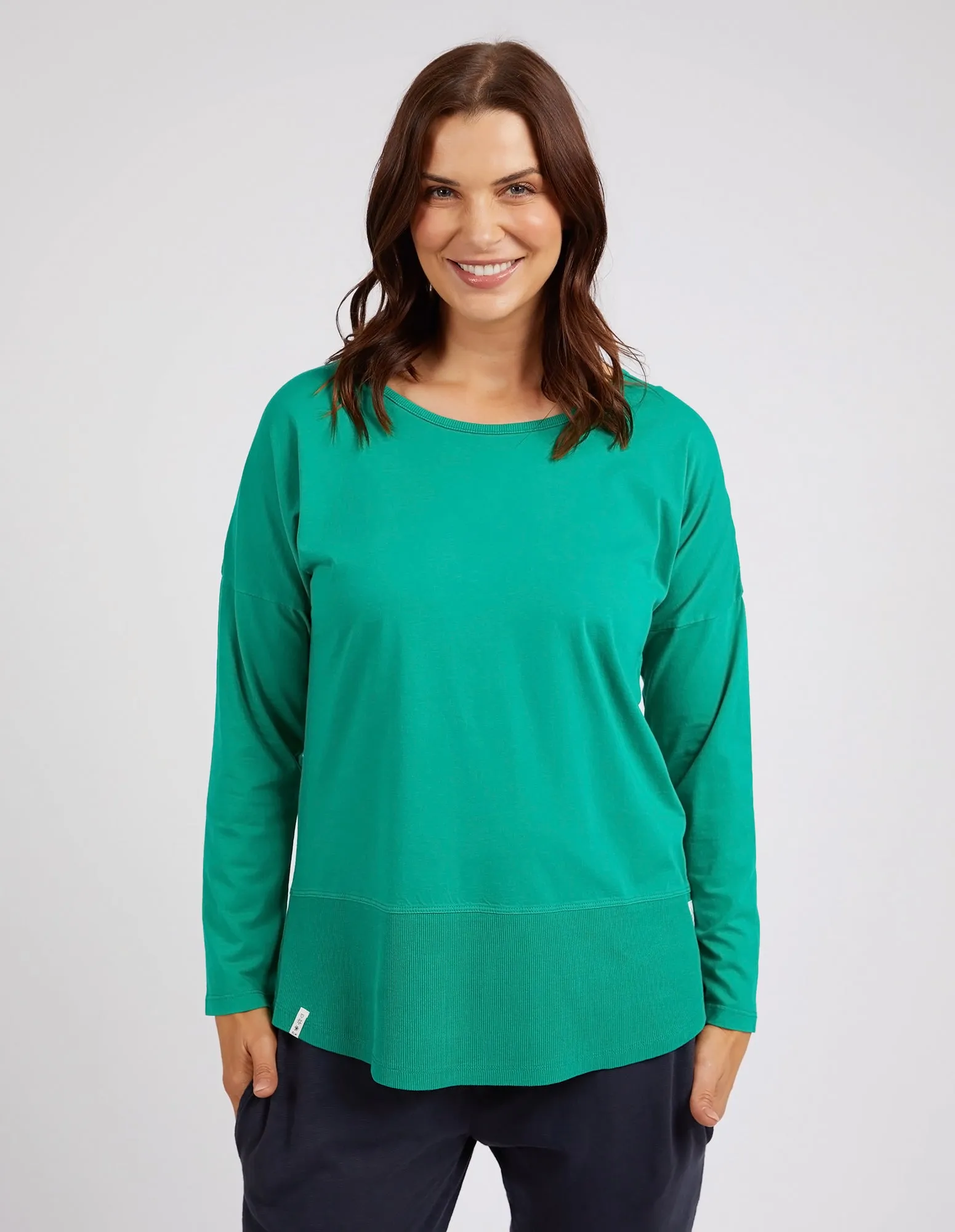 Elm Rib LS Tee Goodness Green sold by Shine On