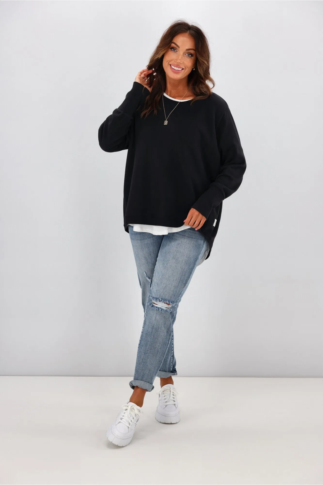 Elm Divine Crew Washed Black sold by Shine On