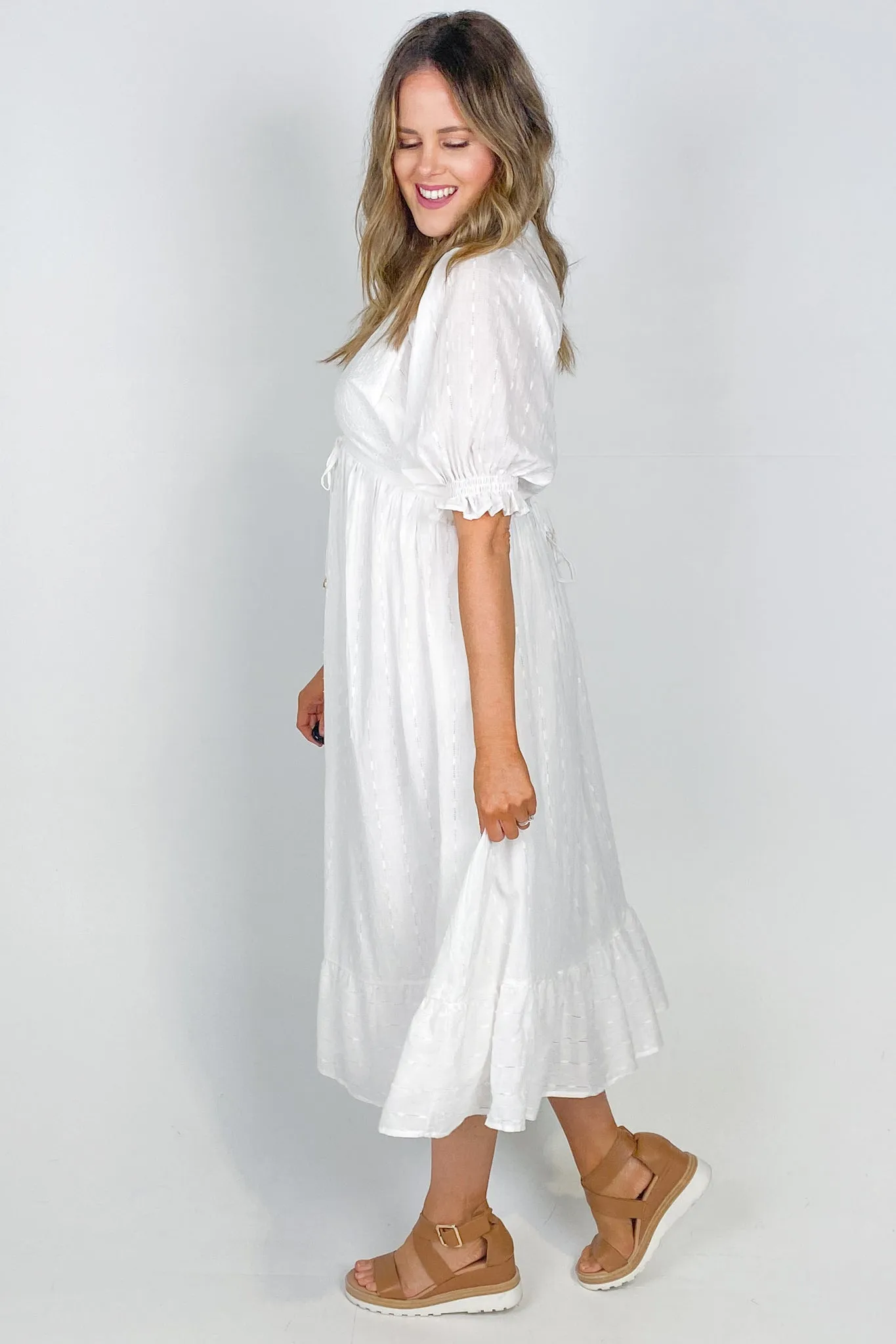 Salty Bright Karly Midi Dress White sold by Shine On product image thumbnail 4