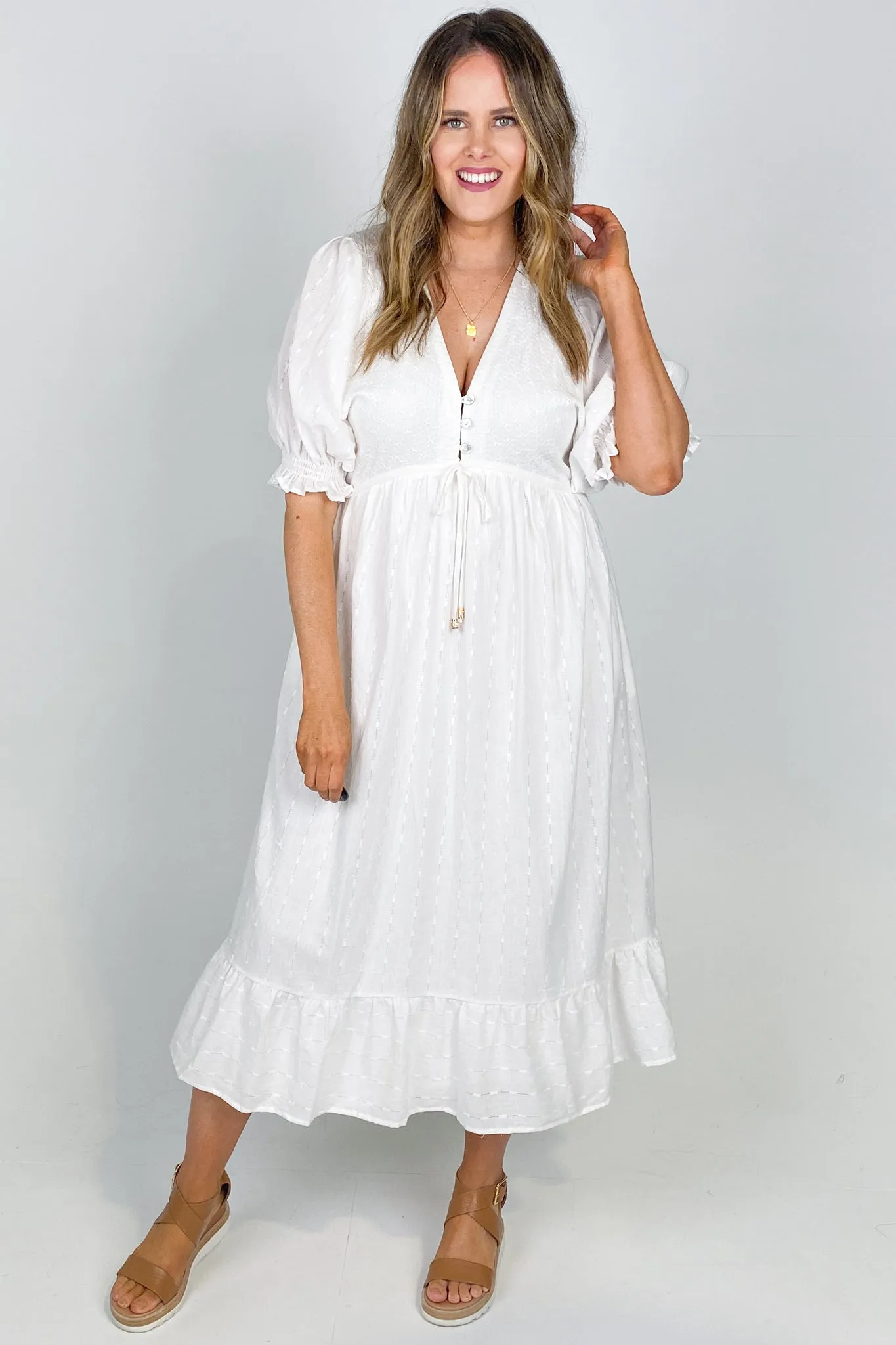Salty Bright Karly Midi Dress White sold by Shine On product image thumbnail 5