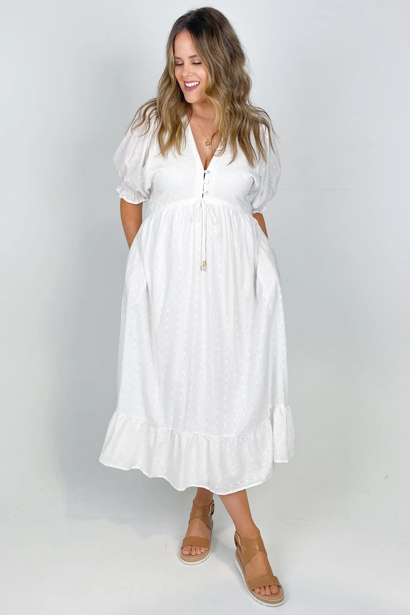 Salty Bright Karly Midi Dress White sold by Shine On product image thumbnail 3
