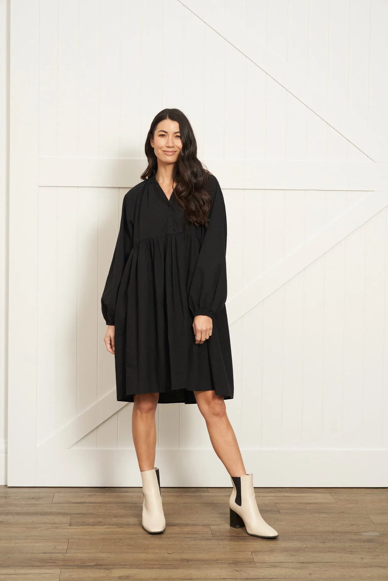 Betty Basics Cottage Dress Black sold by Shine On
