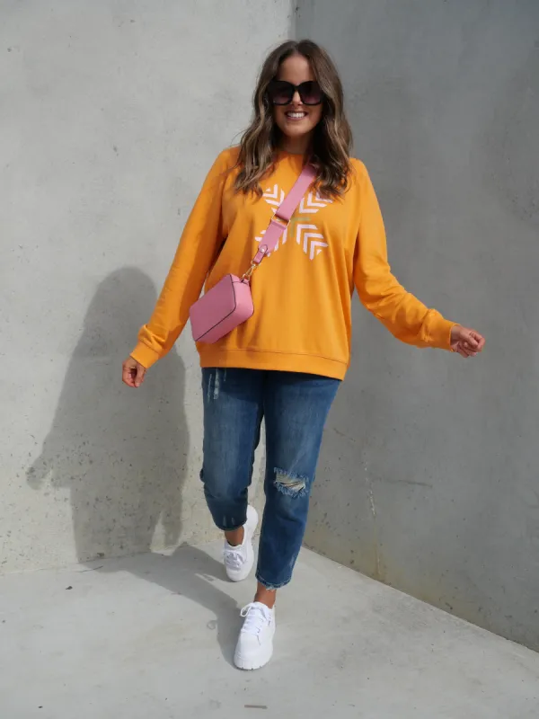 Stella + Gemma Classic Sweater Candy Cross Mandarin sold by Shine On