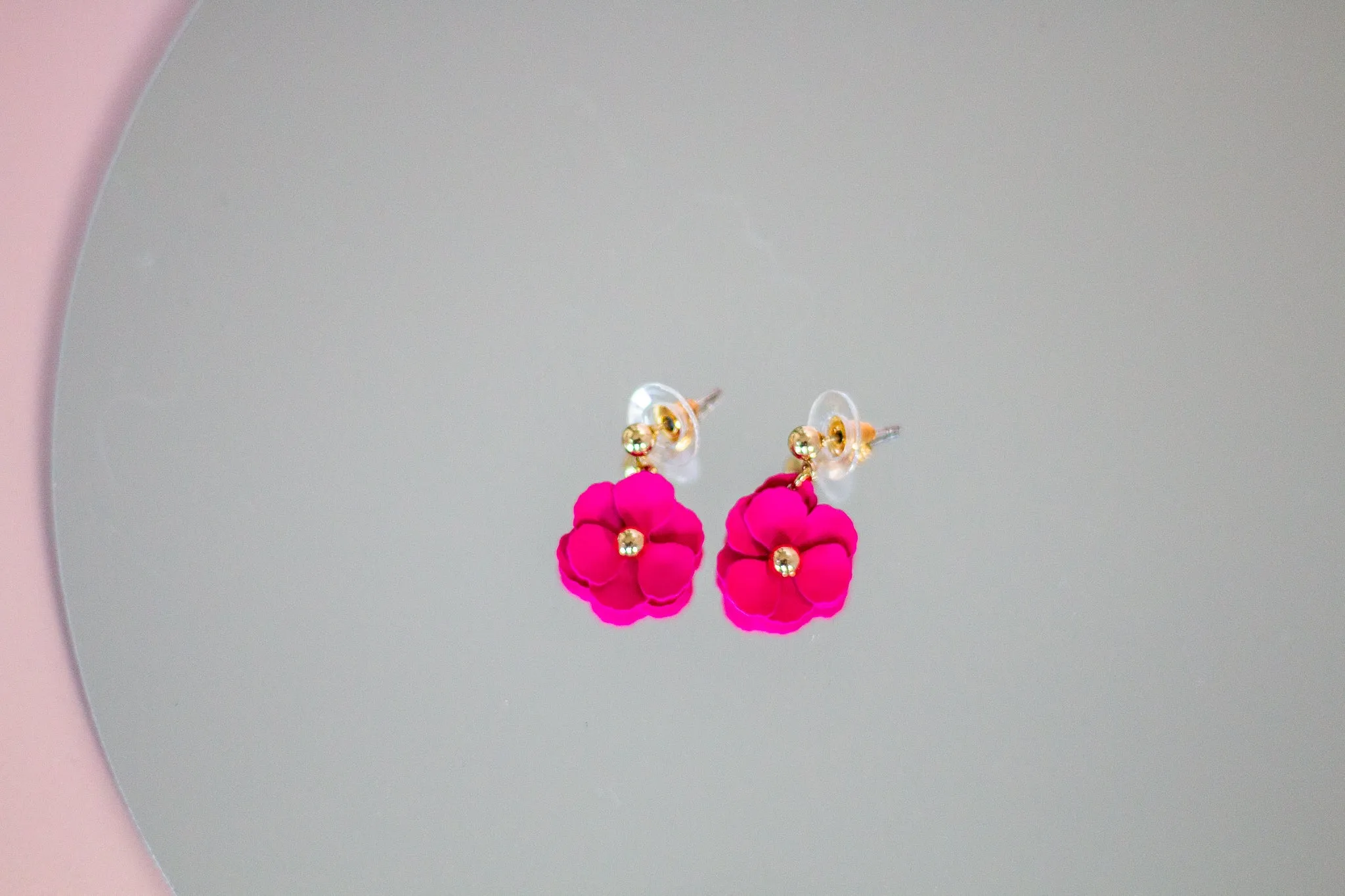 Willow Collective Blossom Studs Gold Hot Pink sold by Shine On