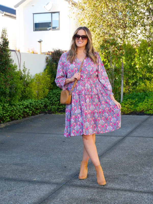 Boho Australia Tatiana Dress Pink Floral sold by Shine On