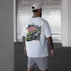 Alphabet Racing Graphic Print Casual Men's T-Shirt sold by Shopnova